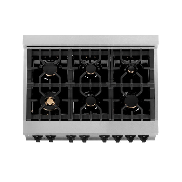 ZLINE Autograph Edition 36 in. 4.6 cu. ft. Legacy Dual Fuel Range with 6 Burner Gas Cooktop and Electric Convection Oven in Satin Stainless Steel with White Matte Door and Matte Black Accents, Open Box-Great Condition
