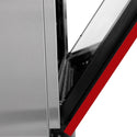 ZLINE 36 in. 4.6 cu. ft. Legacy Induction Range with 5 Element Cooktop and Electric Oven in Satin Stainless Steel and Red Gloss Door, Open Box-Great Condition