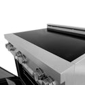 ZLINE 36 in. 4.6 cu. ft. Legacy Induction Range with 5 Element Cooktop and Electric Oven in Satin Stainless Steel and Red Gloss Door, Open Box-Great Condition