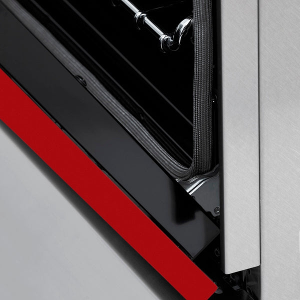 ZLINE 30 in. 4.0 cu. ft. Legacy Induction Range with 4 Element Cooktop and Electric Oven in Satin Stainless Steel and Red Gloss Door, Open Box-Great Condition