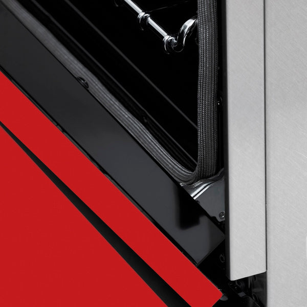 ZLINE 30 in. 4.0 cu. ft. Legacy Induction Range with 4 Element Cooktop and Electric Oven in Satin Stainless Steel and Red Matte Door, Open Box-Great Condition