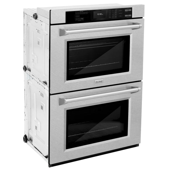 ZLINE 30 in. Professional True Convection Double Wall Oven with Air Fry and Self Clean in DuraSnow® Stainless Steel (WADS-30)