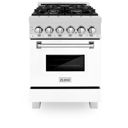 ZLINE 24 in. 2.8 cu. ft. Legacy Dual Fuel Range with 4 Burner Gas Cooktop and Electric Convection Oven