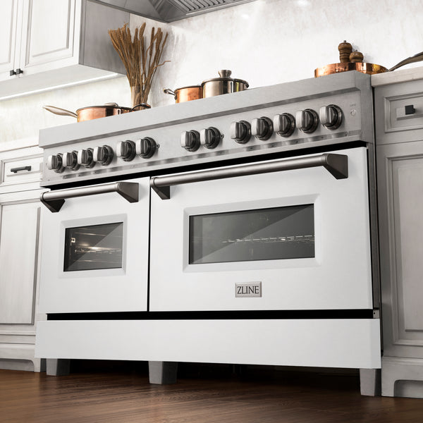ZLINE 60 in. 7.4 cu. ft. Dual Fuel Range with Gas Stove and Electric Oven in DuraSnow Stainless Steel and Colored Door Options (RAS-60)