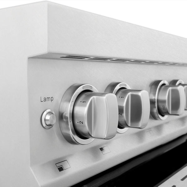 ZLINE 30 in. 4.0 cu. ft. Legacy Induction Range with 4 Element Cooktop and Electric Oven in Satin Stainless Steel and White Matte Door, Open Box-Good Condition