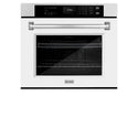 ZLINE 30 in. Professional True Convection Single Wall Oven with Air Fry and Self Clean in DuraSnow® Stainless Steel with White Matte Door (WASS-WM-30)