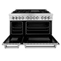 ZLINE 48 in. 6.0 cu. ft. Legacy Dual Fuel Range with 7 Burner Gas Cooktop and 2 Electric Ovens in Stainless Steel with Satin Stainless Steel Doors (RA-SN-48)