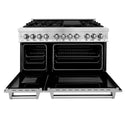 ZLINE 48 in. 6.0 cu. ft. Legacy Dual Fuel Range with 7 Burner Gas Cooktop and 2 Electric Ovens in Stainless Steel with Satin Stainless Steel Doors (RA-SN-48)