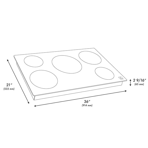 ZLINE 36 in. Induction Cooktop with 5 Burners, Open Box-Great Condition