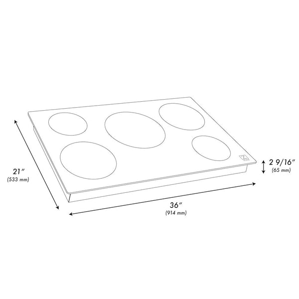 ZLINE 36 in. Induction Cooktop with 5 Burners, Open Box-Good Condition