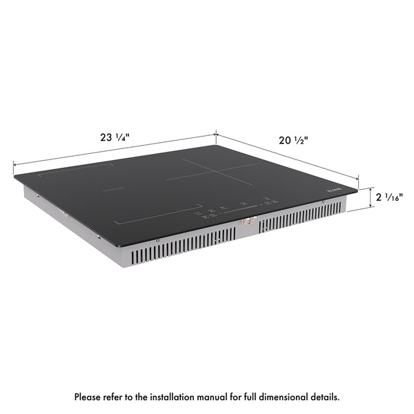 ZLINE 24 in. Induction Cooktop with Anti-Scratch Glass and 3 Elements (FCIND-24)