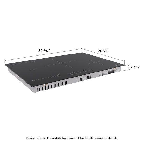 ZLINE 30 in. Induction Cooktop with Anti-Scratch Glass and 4 Elements (FCIND-30)