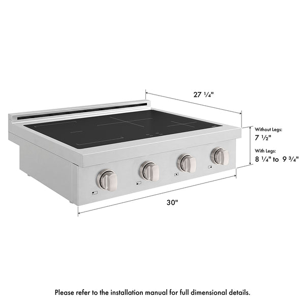 ZLINE 30 in. Paramount Induction Rangetop with 4 Element Cooktop in Stainless Steel (SINRT30)