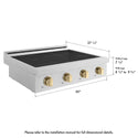 ZLINE Autograph Edition 30 in. Paramount Induction Rangetop with 4 Element Cooktop in Satin Stainless Steel and Champagne Bronze Accents (SINRTSZ-30-CB)