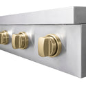 ZLINE Autograph Edition 36 in. Paramount Induction Rangetop with 5 Element Cooktop in Stainless Steel and Champagne Bronze Accents (SINRTZ-36-CB)