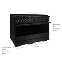 ZLINE 48 in. 6.7 cu. ft. Marino Double Oven Dual Fuel Range with 8 Burner Gas Cooktop in Black Stainless Steel (MDRB-48)