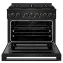 ZLINE 36 in. 5.2 cu. ft. Marino Dual Fuel Range with 6 Burner DuoPro™ Cooktop and Electric Convection Oven in Black Stainless Steel (PMDRB-36)