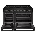 ZLINE 48 in. 6.7 cu. ft. Marino Dual Fuel Range with 8 Burner DuoPro™ Cooktop and Dual Ovens in Black Stainless Steel (PMDRB-48)