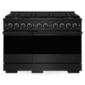 ZLINE 48 in. 6.7 cu. ft. Marino Dual Fuel Range with 8 Burner DuoPro™ Cooktop and Dual Ovens in Black Stainless Steel (PMDRB-48)