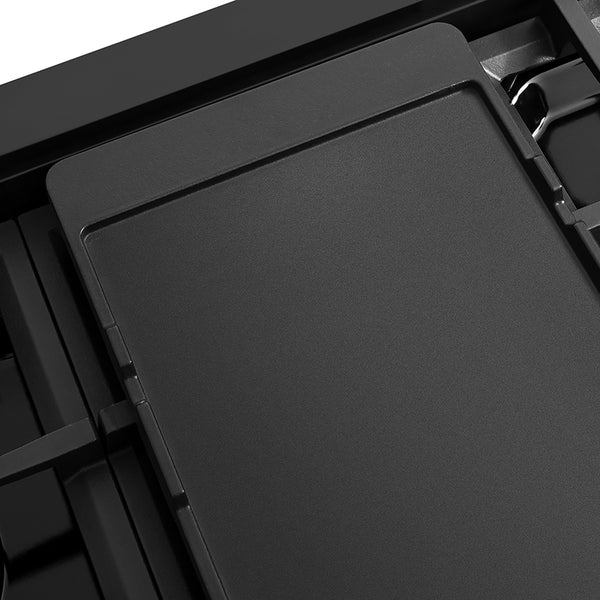 ZLINE Autograph Edition 48 in. 6.7 cu. ft. Marino Dual Fuel Range with 8 Burner DuoPro™ Cooktop and Dual Ovens in Black Stainless Steel and Champagne Bronze Accents (PMDRBZ-48-CB)