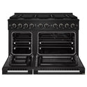 ZLINE 48 in. 6.7 cu. ft. Marino Double Oven Dual Fuel Range in Black Stainless Steel with 8 Brass Burners (MDRB-BR-48)