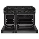 ZLINE 48 in. 6.7 cu. ft. Marino Double Oven Gas Range with 8 Burner Cooktop in Black Stainless Steel (MGRB-48)