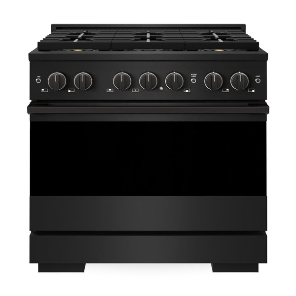 ZLINE 36 in. 5.2 cu. ft. Marino Gas Range with 6 Burner DuoPro™ Cooktop and Convection Gas Oven in Black Stainless Steel (PMGRB-36)