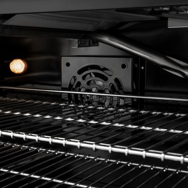 ZLINE Autograph Edition 48 in. 6.7 cu. ft. Marino Gas Range with 8 Burner DuoPro™ Cooktop and Dual Ovens in Black Stainless Steel and Champagne Bronze Accents (PMGRBZ-48-CB)