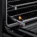 ZLINE Autograph Edition 48 in. 6.7 cu. ft. Marino Gas Range with 8 Burner DuoPro™ Cooktop and Dual Ovens in Black Stainless Steel and Champagne Bronze Accents (PMGRBZ-48-CB)