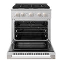 ZLINE 30 in. 4.2 cu. ft. Marino Dual Fuel Range with Gas Cooktop and Electric Convection Oven in Satin Stainless Steel with 4 Brass Burners (MDRS-BR-30)