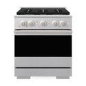 ZLINE 30 in. 4.2 cu. ft. Marino Dual Fuel Range with Gas Cooktop and Electric Convection Oven in Satin Stainless Steel with 4 Brass Burners (MDRS-BR-30)