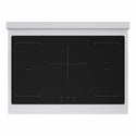 ZLINE Autograph Edition 36 in. 5.2 cu. ft. Marino Induction Range with 5 Element Cooktop and Electric Convection Oven in Satin Stainless Steel with White Matte Door and Champagne Bronze Accents (MINRSZ-WM-36-CB)