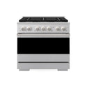 ZLINE 36 in. 5.2 cu. ft. Marino Dual Fuel Range with 6 Burner Gas Cooktop and Electric Convection Oven in Satin Stainless Steel (MDRS-36)