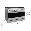 ZLINE 48 in. 6.7 cu. ft. Marino Double Oven Dual Fuel Range with 8 Burner Gas Cooktop in Satin Stainless Steel (MDRS-48)