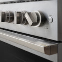 ZLINE 36 in. 5.2 cu. ft. Marino Dual Fuel Range with Gas Cooktop and Electric Convection Oven in Satin Stainless Steel with 6 Brass Burners (MDRS-BR-36)