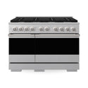 ZLINE 48 in. 6.7 cu. ft. Marino Double Oven Dual Fuel Range in Satin Stainless Steel with 8 Brass Burners (MDRS-BR-48)