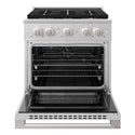 ZLINE 30 in. 4.2 cu. ft. Marino Dual Fuel Range with 4 Burner DuoPro™ Cooktop and Electric Convection Oven in Satin Stainless Steel (PMDRS-30)