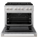 ZLINE 36 in. 5.2 cu. ft. Marino Dual Fuel Range with 6 Burner DuoPro™ Cooktop and Electric Convection Oven in Satin Stainless Steel (PMDRS-36)