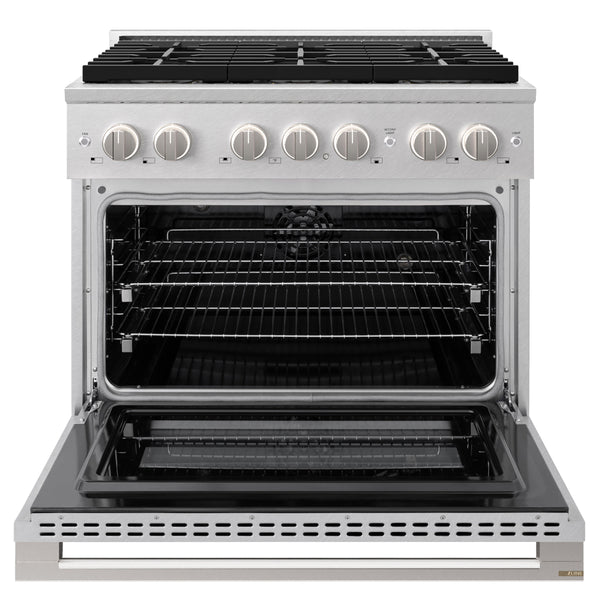 ZLINE 36 in. 5.2 cu. ft. Marino Dual Fuel Range with 6 Burner DuoPro™ Cooktop and Electric Convection Oven in Satin Stainless Steel (PMDRS-36)