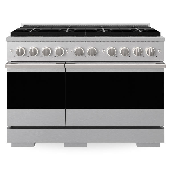 ZLINE 48 in. 6.7 cu. ft. Marino Dual Fuel Range with 8 Burner DuoPro™ Cooktop and Dual Ovens in Satin Stainless Steel (PMDRS-48)