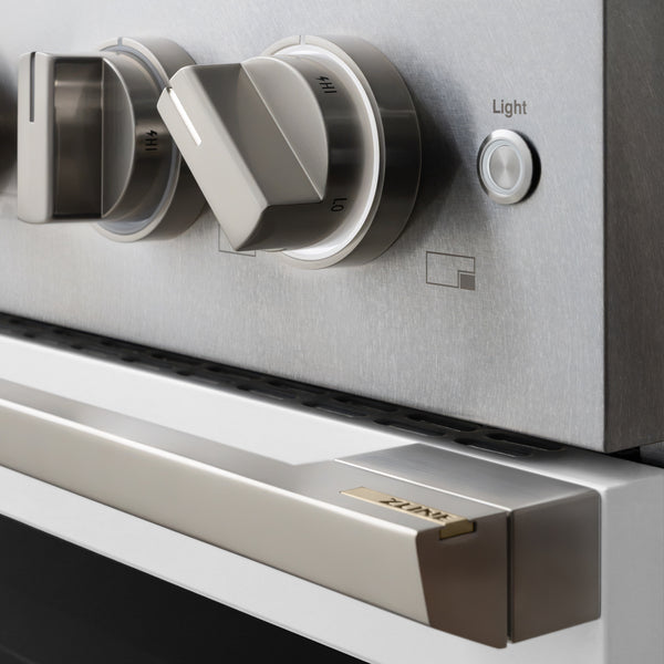 ZLINE 48 in. 6.7 cu. ft. Marino Dual Fuel Range with 8 Burner DuoPro™ Cooktop and Dual Ovens in Satin Stainless Steel with White Matte Doors (PMDRS-WM-48)