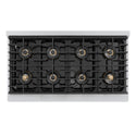 ZLINE Autograph Edition 48 in. 6.7 cu. ft. Marino Dual Fuel Range with 8 Burner DuoPro™ Cooktop and Dual Ovens in Satin Stainless Steel and Champagne Bronze Accents (PMDRSZ-48-CB)