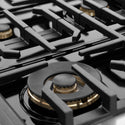 ZLINE Autograph Edition 48 in. 6.7 cu. ft. Marino Double Oven Dual Fuel Range with 8 Burner Gas Cooktop in Satin Stainless Steel and Champagne Bronze Accents (MDRSZ-48-CB)