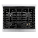 ZLINE 30 in. 4.2 cu. ft. Marino Gas Range with 4 Burner Cooktop and Convection Gas Oven in Satin Stainless Steel (MGRS-30)
