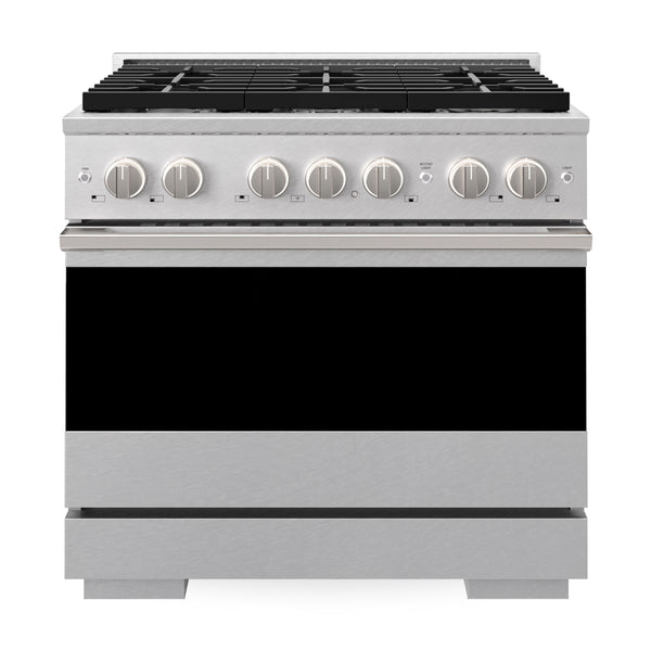 ZLINE 36 in. 5.2 cu. ft. Marino Gas Range with 6 Burner Cooktop and Convection Gas Oven in Satin Stainless Steel (MGRS-36)