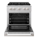 ZLINE 30 in. 4.2 cu. ft. Marino Gas Range with Convection Gas Oven in Satin Stainless Steel with 4 Brass Burners (MGRS-BR-30)