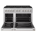 ZLINE 48 in. 6.7 cu. ft. Marino Double Oven Gas Range in Satin Stainless Steel with 8 Brass Burners (MGRS-BR-48)