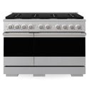 ZLINE 48 in. 6.7 cu. ft. Marino Double Oven Gas Range in Satin Stainless Steel with 8 Brass Burners (MGRS-BR-48)