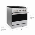 ZLINE 30 in. 4.2 cu. ft. Marino Gas Range with 4 Burner DuoPro™ Cooktop and Convection Gas Oven in Satin Stainless Steel (PMGRS-30)