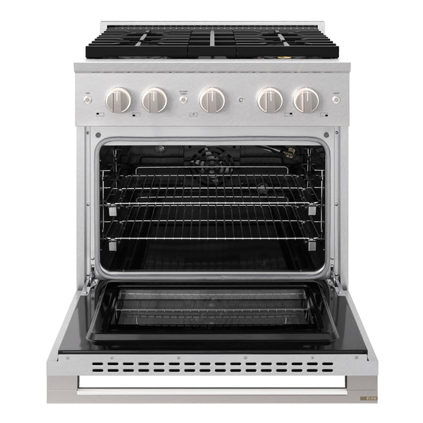 ZLINE 30 in. 4.2 cu. ft. Marino Gas Range with 4 Burner DuoPro™ Cooktop and Convection Gas Oven in Satin Stainless Steel (PMGRS-30)